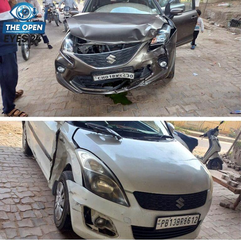 ਹੰਡਿਆਇਆ-ਬਰਨਾਲਾ ਰੋਡ ’ਤੇ ਦੋ ਕਾਰਾਂ ਦੀ ਟੱਕਰ, ਵੱਡਾ ਹਾਦਸਾ ਟਲਿਆ