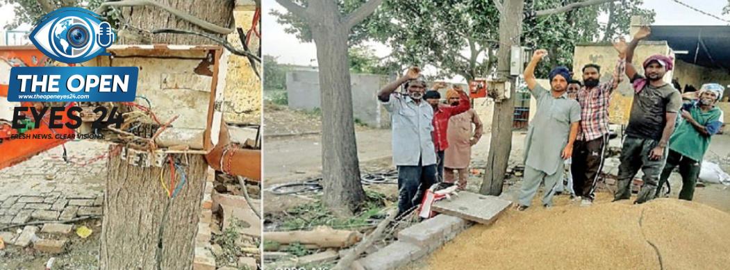  ਕੈਪਸਨ ਅਨਾਜ ਮੰਡੀ ਪਿੰਡ ਗਾਗੇਵਾਲ ਵਿਖੇ ਖਰੀਦ ਖ਼ਰਾਬ ਬਿਜਲੀ ਯੰਤਰ ਕਾਰਨ ਮਜ਼ਦੂਰ ਨੂੰ ਕਰੰਟ ਦਾ ਝਟਕਾ; ਕਿਸਾਨਾਂ-ਮਜ਼ਦੂਰਾਂ ਵੱਲੋਂ ਬਾਜ਼ਾਰ ਕਮੇਟੀ ਖ਼ਿਲਾਫ਼ ਰੋਸ ਪ੍ਰਦਰਸ਼ਨ। ਫੋਟੋ