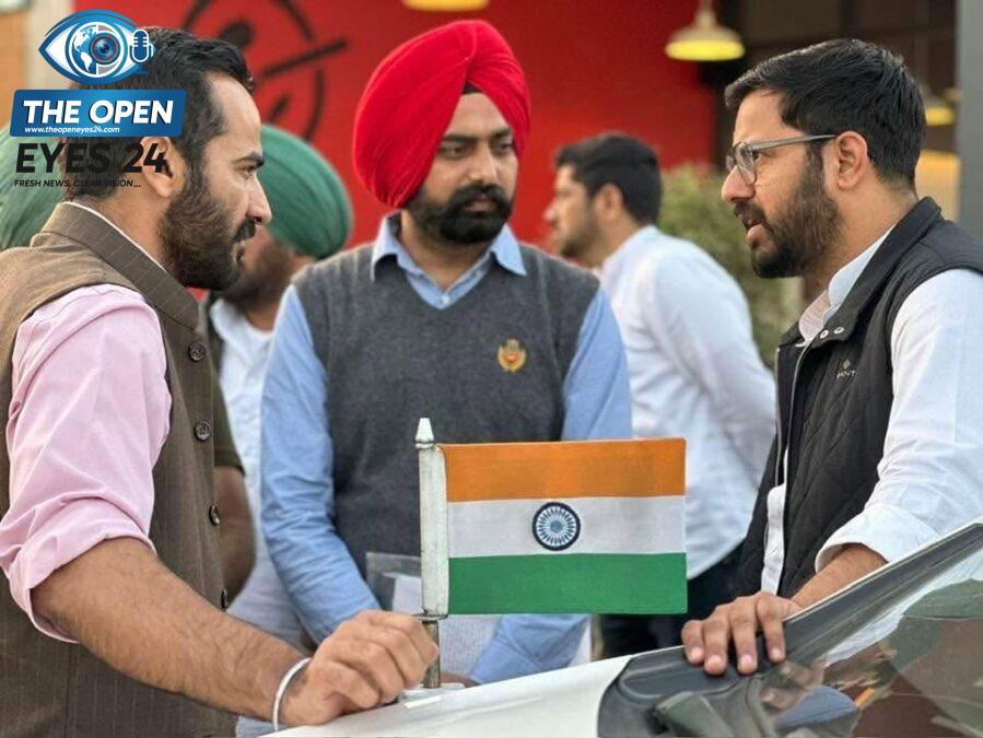  ਬਰਨਾਲਾ ਦੇ ਪਹਿਲੇ ਮੇਅਰ ਦੀ ਦੌੜ ਵਿੱਚ ਨਾਮਜ਼ਦ ਹੋਣ ਤੋਂ ਬਾਅਦ ਸੰਸਦ ਮੈਂਬਰ ਗੁਰਮੀਤ ਸਿੰਘ ਮੀਤ ਹੇਅਰ ਨਾਲ ਖੁਸ਼ਗਵਾਰ ਮਾਹੌਲ ਵਿੱਚ ਵਿਚਾਰ-ਵਟਾਂਦਰਾ ਕਰਦੇ ਹੋਏ ਹਸ਼ਨਦੀਪ ਭਾਰਦਵਾਜ।  