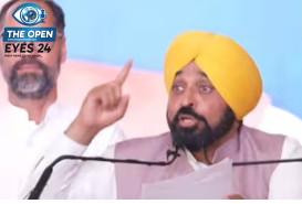 ਕੇਂਦਰ ਸਰਕਾਰ ਦੀਆਂ ਨੀਤੀਆਂ ਅਤੇ ਪ੍ਰੀਖਿਆ ਲੀਕ ਮੁੱਦੇ 'ਤੇ ਪ੍ਰੈੱਸ ਵਾਰਤਾ ਦੌਰਾਨ ਕੇਂਦਰ 'ਤੇ ਨਿਸ਼ਾਨਾ ਸਾਧਦੇ ਹੋਏ ਮੁੱਖ ਮੰਤਰੀ ਭਗਵੰਤ ਮਾਨ।