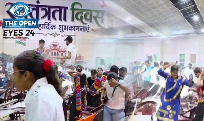 ਪਟਿਆਲਾ ਦੇ ਨੇਤਾਜੀ ਸੁਭਾਸ਼ ਨੈਸ਼ਨਲ ਇੰਸਟੀਚਿਊਟ ਆਫ਼ ਸਪੋਰਟਸ ਵਿਖੇ ਸਮਾਗਮ ਦੌਰਾਨ ਛੱਤ ਦਾ ਹਿੱਸਾ ਡਿੱਗਣ ਤੋਂ ਬਾਅਦ ਪ੍ਰਭਾਵਿਤ ਖੇਤਰ ਦਾ ਨਿਰੀਖਣ ਕਰਦੇ ਹੋਏ ਸੁਰੱਖਿਆ ਅਧਿਕਾਰੀ।