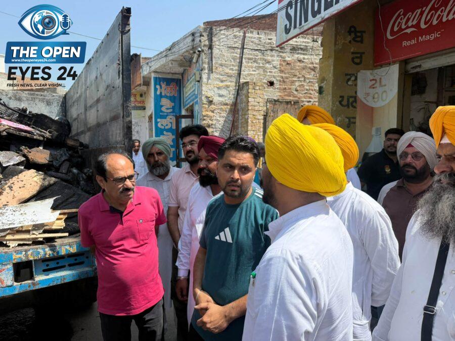 ਪਿੰਡ ਸਹਿਣਾ ਵਿਖੇ ਇਲੈਕਟ੍ਰੋਨਿਕਸ ਦੀ ਦੁਕਾਨ ਸੜ ਕੇ ਸੁਆਹ, ਭਾਰੀ ਨੁਕਸਾਨ ਦਾ ਜਾਇਜ਼ਾ ਲੈ ਕੇ ਪੀੜਤ ਪਰਿਵਾਰ ਨਾਲ ਪ੍ਰਗਟ ਕੀਤਾ ਡੂੰਘਾ ਦੁੱਖ